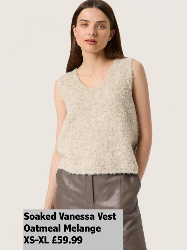 30407691 Vanessa Vest Oatmeal Melange XS XL £59.99 Model 2