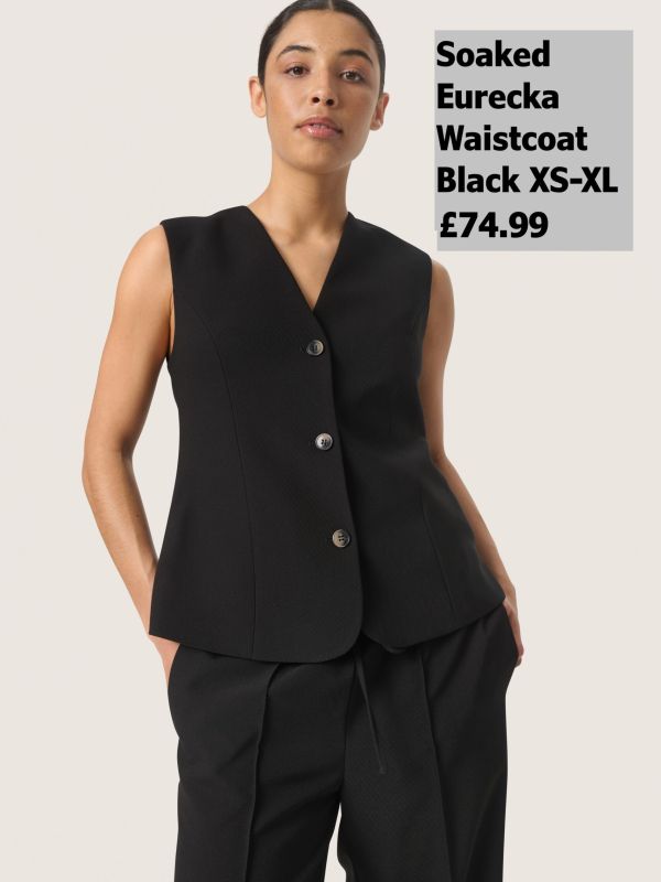 30407718 Eurecka Waistcoat Black XS XL £74.99 Model 3