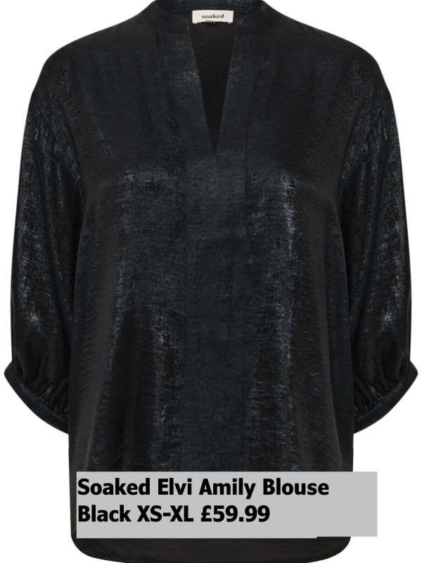 30407746 Elvi Amily Blouse Black XS XL £59.99