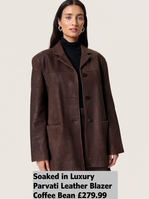 30408402 Parvati Leather Blazer Coffee Bean £279.99 Model 4