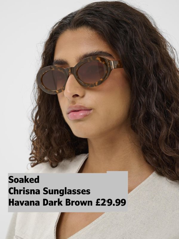 30408949 Chrisna Sunglasses Havana Dark Brown £29.99 5