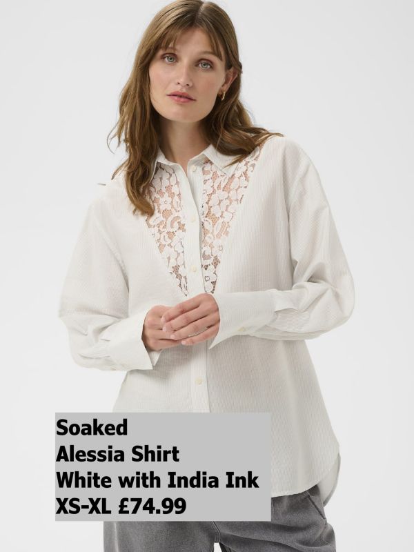 30409031 Alessia Shirt White W India Ink XS XL £74.99 Model 4
