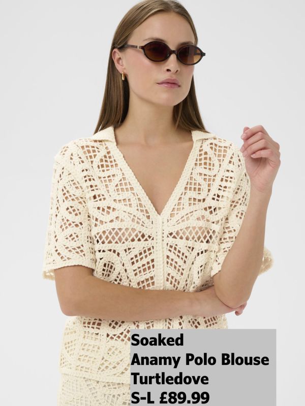 30409127 Anamy Polo Blouse Turtledove S L £89.99 Model 4