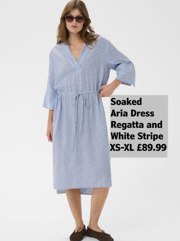 30409128 Aria Dress Regatta And White Stripe XS XL £89.99 Model 3