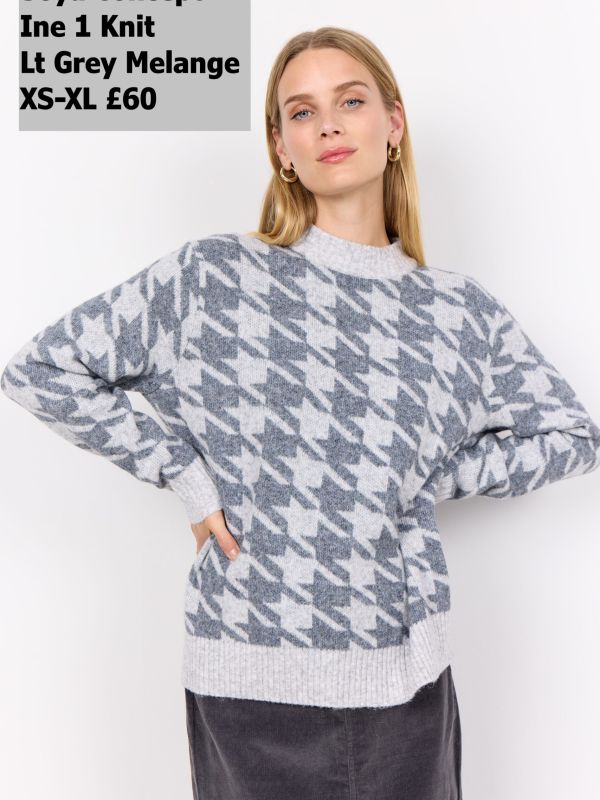 33552 Ine 1 Pullover Lt Grey Melange XS XL £60 Model 1