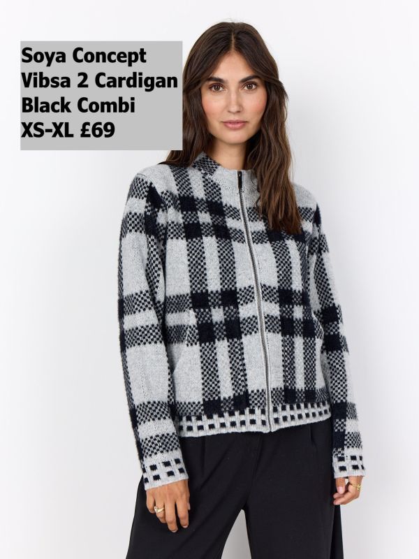 33714 Vibsa 2 Cardigan Black Combi XS XL £69 Model 2