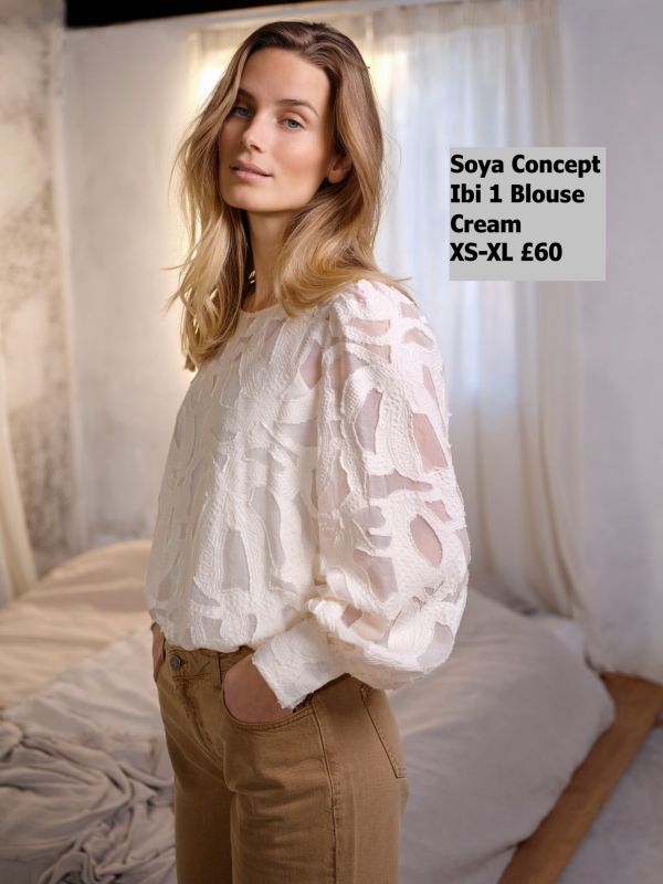 40813 Ibi 1 Blouse Cream XS XL £60 Model 2