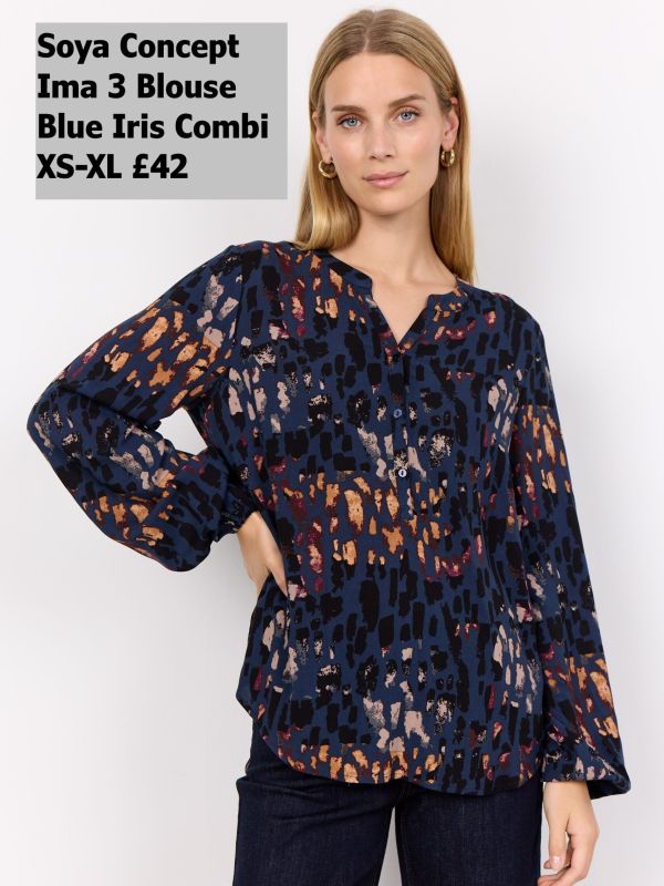 40936 Ima 3 Blouse Blue Iris Combi XS XL £42 Model 1