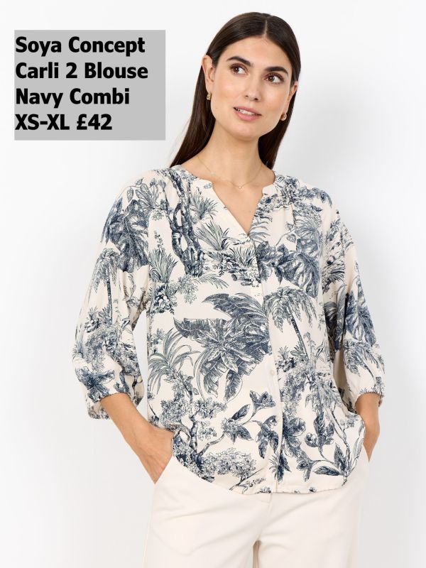 41660 Carli 2 Shirt Navy Combi XS XL £42 Model 1