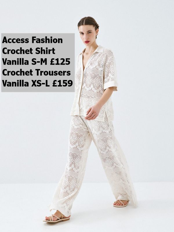 63 7073 Vanilla 03  Crochet Shirt S M £125 Model 4
