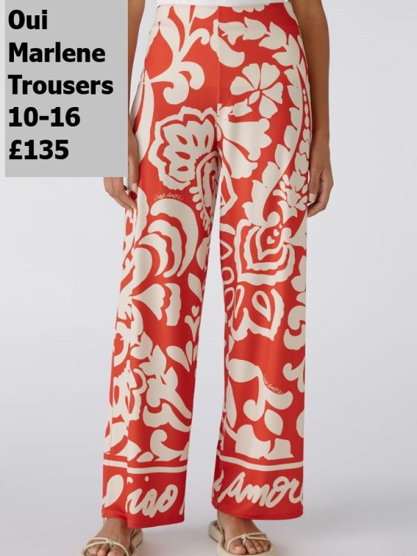 85729 Marlene Trousers Red And White 10 16 £135 Model 1
