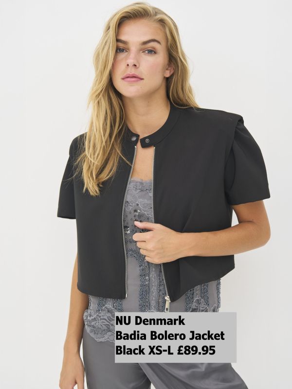 8630 36 Badia Bolero Jacket Black XS L £89.95 Model 1