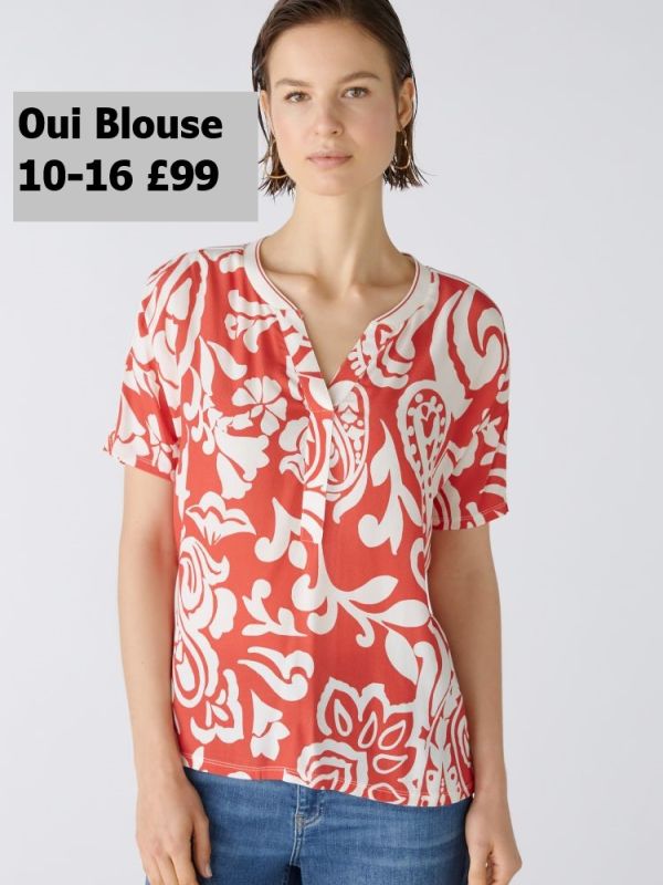 86788 Blouse Shirt Red And White 10 16 £99 Model 2