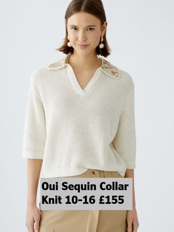 92213 Sequin Collar Knit Pristine 10 16 £155 Model 1