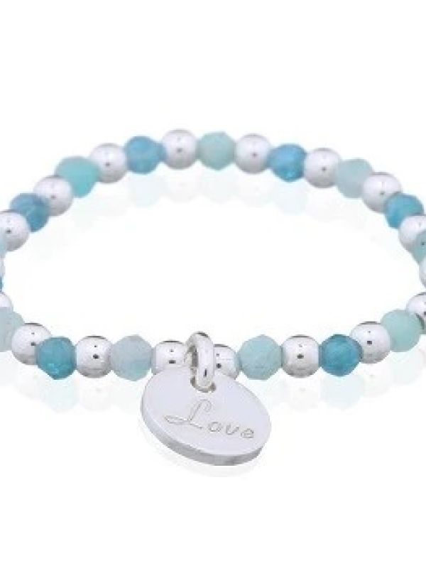 Amazonite Blue Apatite Beaded Ring £19.90 Side