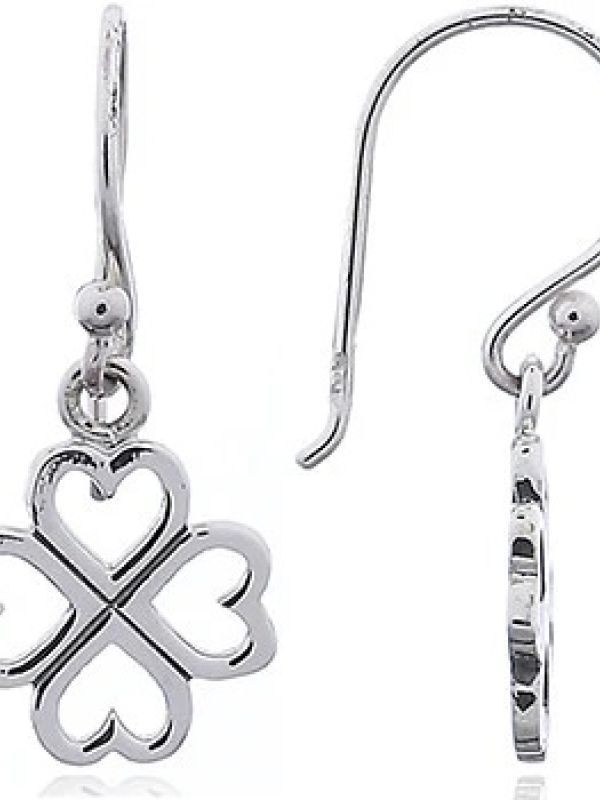 Four Leaf Clover Earrings In Silver £19 Side