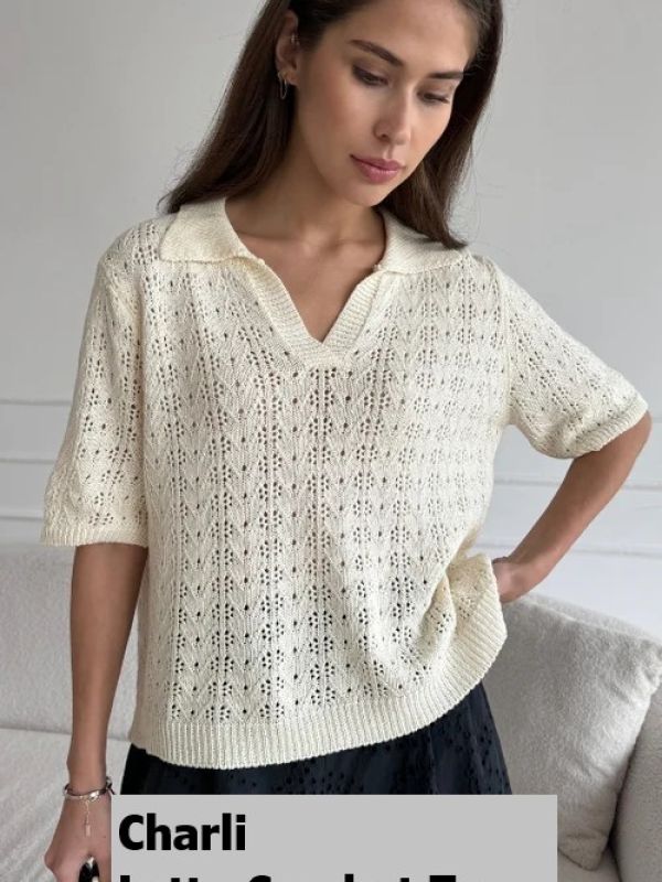 Letty Crochet Top Ecru One Size £55 Model 2