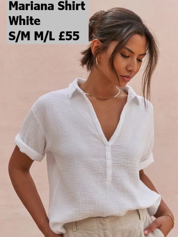 Mariana Shirt White SM ML £55 Model 1