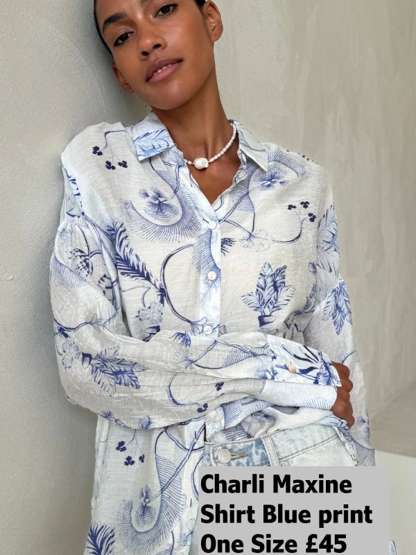 Maxine Shirt Blue Print One Size £45 Model 1