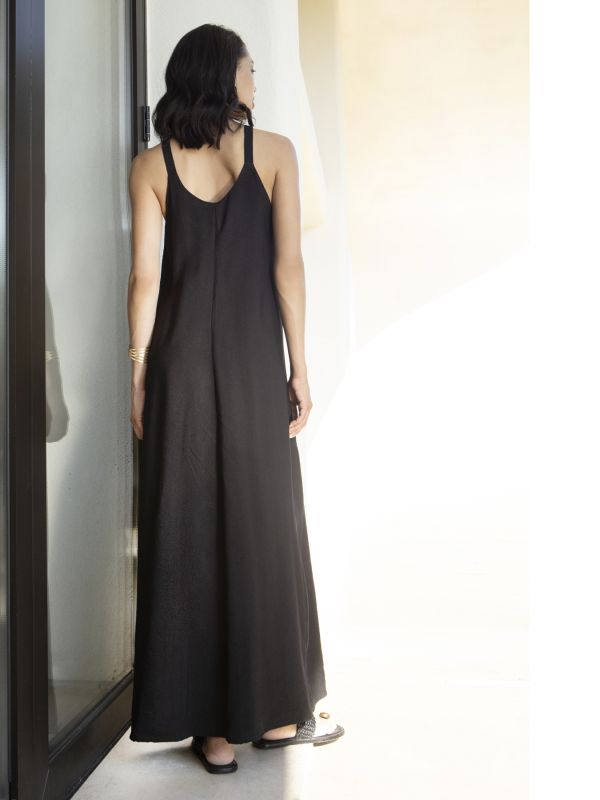 SS63122KF-BLACK-Seersucker-maxi-dress-with-knitted-details-XS-L-149